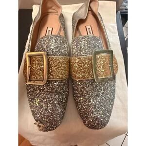 Bally Janelle loafers with gold and silver glitter size 9